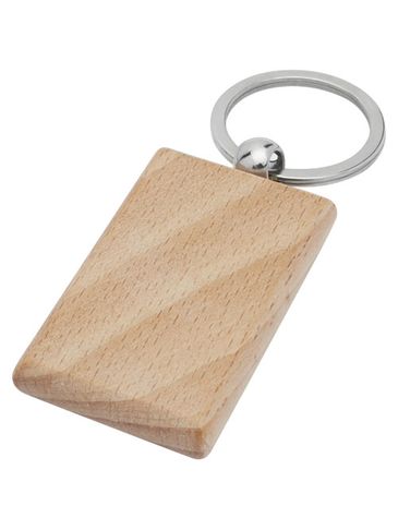 Prostokątny brelok do kluczy Gian z drewna z brzozy, piasek pustyni