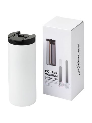 Kubek Lebou izolowany próżniowo powlekany miedzią o pojemności 360 ml, biały