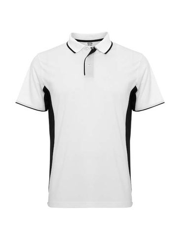 Montmelo koszulka polo unisex z krótkim rękawem, biały / czarny