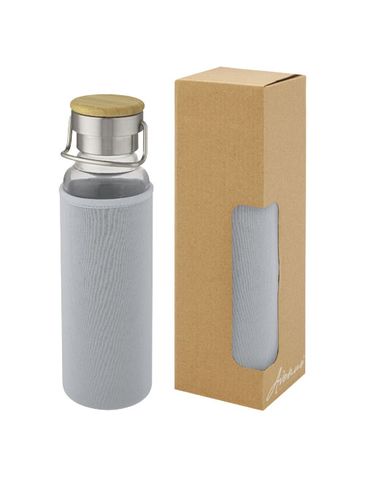Szklana butelka Thor o pojemności 660 ml z neoprenowym pokrowcem, szary