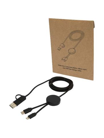 Citala kabel do synchronizacji danych i szybkiego ładowania 5 w 1 27 W o długości 150 cm z tworzyw sztucznych pochodzących z recyklingu, czarny