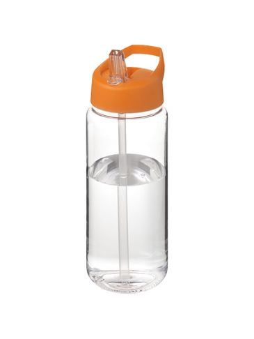 Bidon H2O Active® Octave Tritan™ o pojemności 600 ml z dzióbkiem, przezroczysty bezbarwny / pomarańczowy