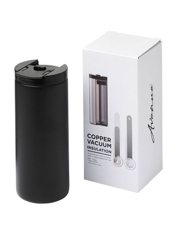 Kubek Lebou izolowany próżniowo powlekany miedzią o pojemności 360 ml, czarny