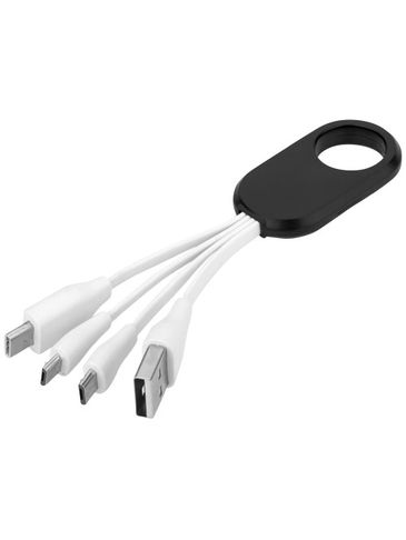 Kabel do ładowania z końcówką USB typu C 4w1 Troup, czarny