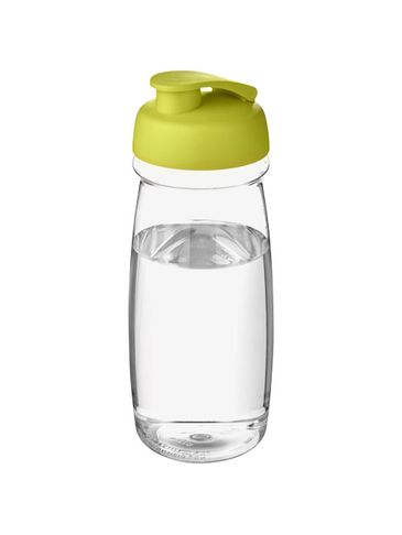 Bidon H2O Pulse® o pojemności 600 ml z wieczkiem zaciskowym, przezroczysty / limonka