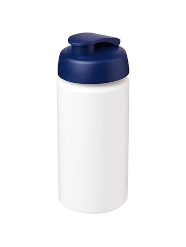 Bidon Baseline® Plus o pojemności 500 ml z wieczkiem zaciskowym i uchwytem, biały / niebieski