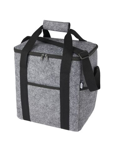 Felta torba termoizolacyjna na butelkę wykonana z filcu z recyklingu posiadającego certyfikat GRS o pojemności 21 l, średnioszary