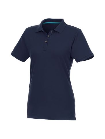 Beryl short sleeve women's organic recycled polo, granatowy