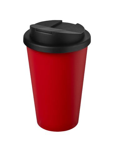 Americano® Recycled 350 ml spill-proof tumbler, czerwony / czarny