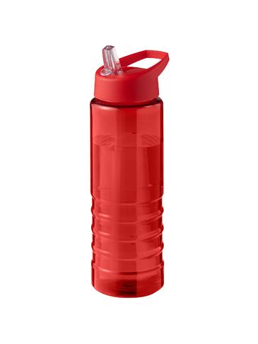 H2O Active® Eco Treble bidon z pokrywką z tutką o pojemności 750 ml , czerwony / czerwony