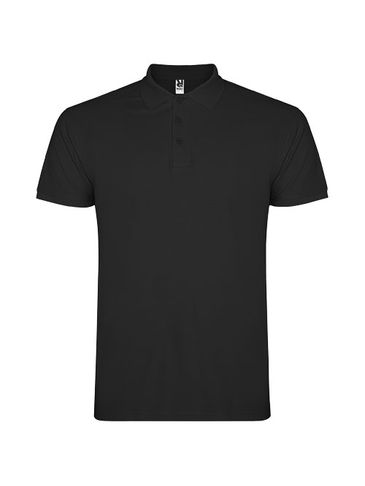 Star koszulka dziecięca polo z krótkim rękawem, czarny