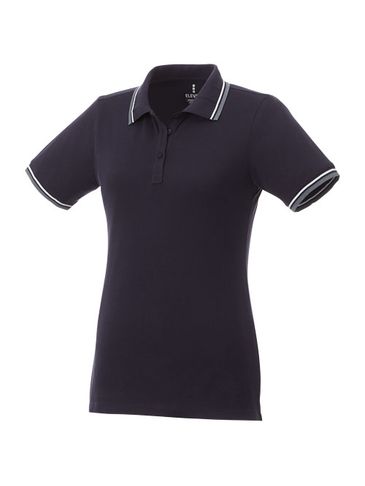Damskie polo Fairfield z krótkim rękawem z lamówką, granatowy