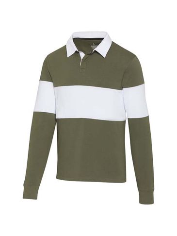 Clyde bluza polo do rugby unisex, zielony / biały