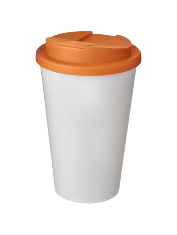 Americano® 350 ml tumbler with spill-proof lid, biały / pomarańczowy