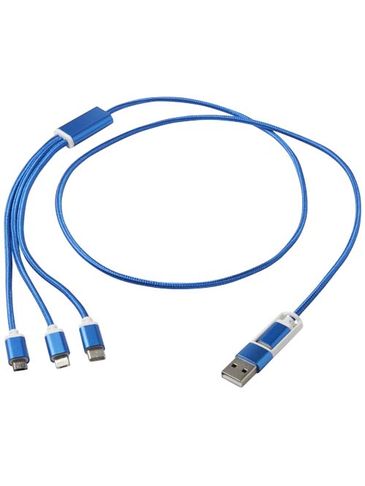 Versatile kabel do ładowania 5-1 z aluminium z recyklingu, błękit królewski