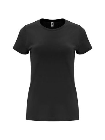 Capri koszulka damska z krótkim rękawem, czarny