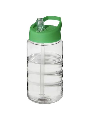 Bidon H2O Bop o pojemności 500 ml z wieczkiem z dzióbkiem, przezroczysty / zielony