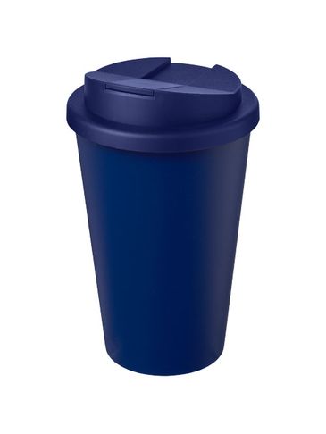 Kubek Americano® Eco z recyklingu o pojemności 350 ml z pokrywą odporną na zalanie, niebieski