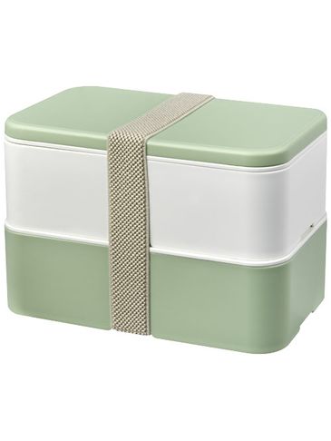 MIYO Renew dwuczęściowy lunchbox, kość słoniowa / zielony butelkowy / szary kamienny