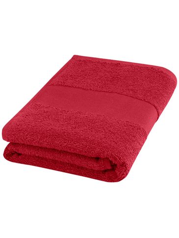 Charlotte bawełniany ręcznik kąpielowy o gramaturze 450 g/m² i wymiarach 50 x 100 cm, czerwony