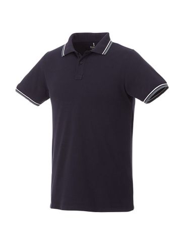 Męskie polo Fairfield z krótkim rękawem z lamówką, granatowy