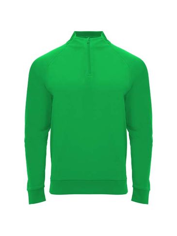 Epiro bluza unisex z długim rękawem i zamkiem błyskawicznym 1/4, zielona paproć