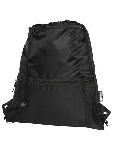 Adventure termoizolowana torba ściągana sznurkiem o pojemności 9 l z materiału z recyklingu z certyfikatem GRS, czarny