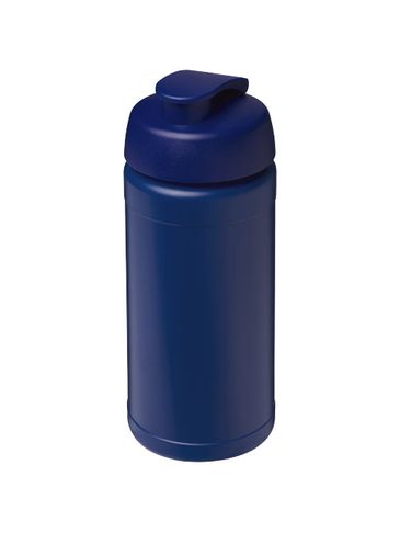 Baseline bidon o pojemności 500 ml z wieczkiem zaciskowym z materiałów z recyklingu, niebieski / niebieski