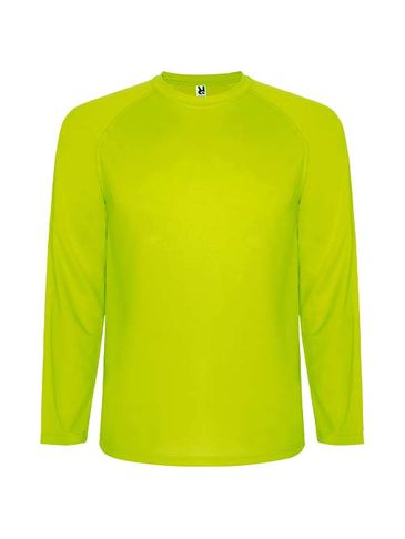 Dziecięca koszulka sportowa Montecarlo z długim rękawem, fluor yellow