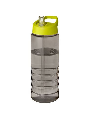 H2O Active® Eco Treble bidon z pokrywką z tutką o pojemności 750 ml , ciemnografitowy / limonka