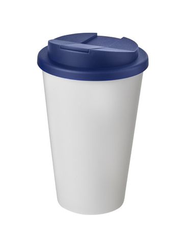 Americano® 350 ml tumbler with spill-proof lid, biały / niebieski