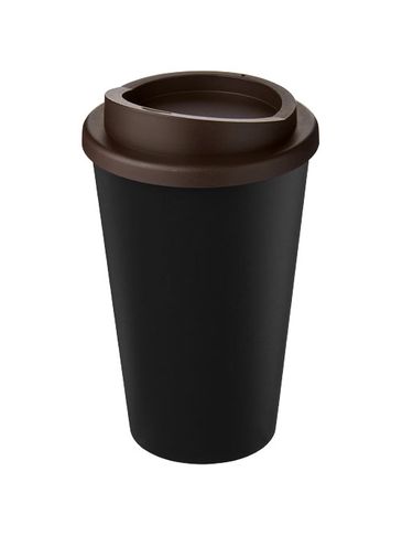 Kubek Americano Eco z recyklingu o pojemności 350 ml, czarny / brązowy