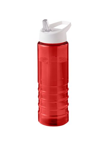 H2O Active® Eco Treble bidon z pokrywką z tutką o pojemności 750 ml , czerwony / biały