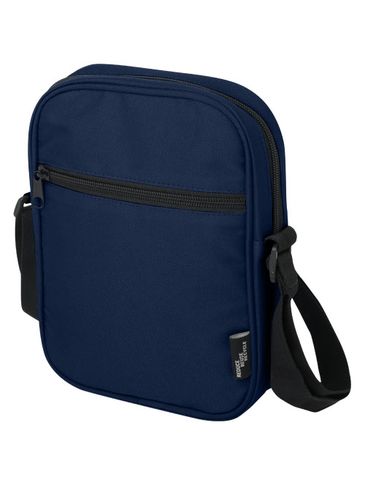 Byron torba na ramię o pojemności 2 l wykonana z materiałów z recyklingu z certyfikatem GRS, granatowy