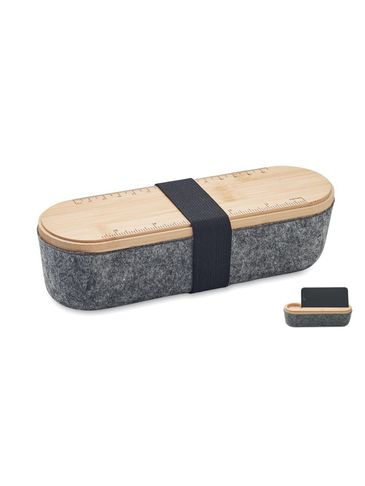 MILE - Piórnik filc RPET z pokrywką