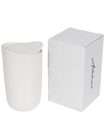 Kubek ceramiczny o podwójnych ściankach Mysa 410 ml, biały