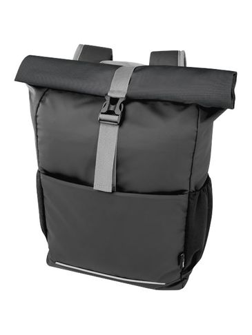 Aqua wodoodporna torba rowerowa o pojemności 20 l na 15-calowego laptopa wykonana z materiałów z recyklingu z certyfikatem GR, czarny