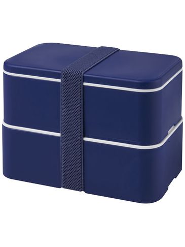 MIYO dwupoziomowe pudełko na lunch, niebieski / niebieski / niebieski