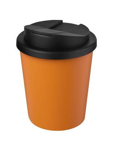 Kubek Americano® Espresso z recyklingu o pojemności 250 ml z pokrywą odporną na zalanie, pomarańczowy / czarny
