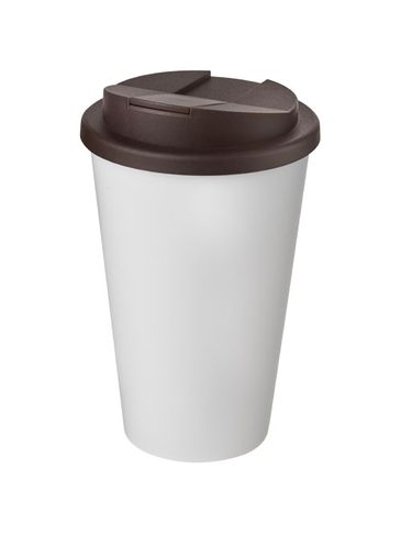 Americano® 350 ml tumbler with spill-proof lid, biały / brązowy