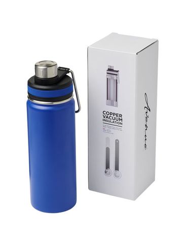 Miedziany, izolowany próżniowo bidon Gessi o pojemności 590 ml, niebieski