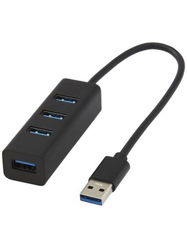 Aluminiowy hub USB 3.0 ADAPT, czarny