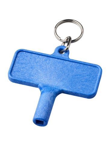Klucz do odpowietrzania kaloryfera Largo wykonany z tworzywa sztucznego z brelokiem, niebieski