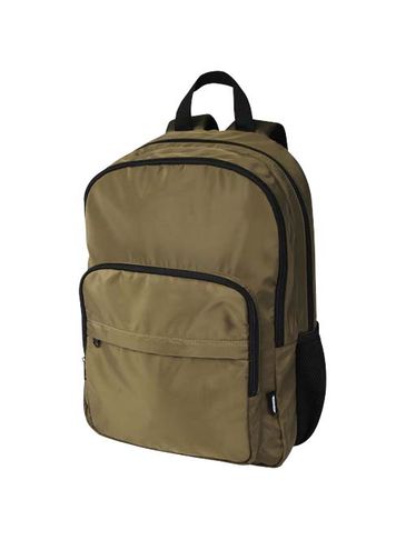 Trend Plus plecak na laptopa o przekątnej 15-cali o pojemności 20 l wykonany z materiałów z recyklingu z certyfikatem GRS, leśny zielony