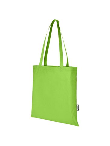 Zeus tradycyjna torba na zakupy o pojemności 6 l wykonana z włókniny z recyklingu z certyfikatem GRS, limonka