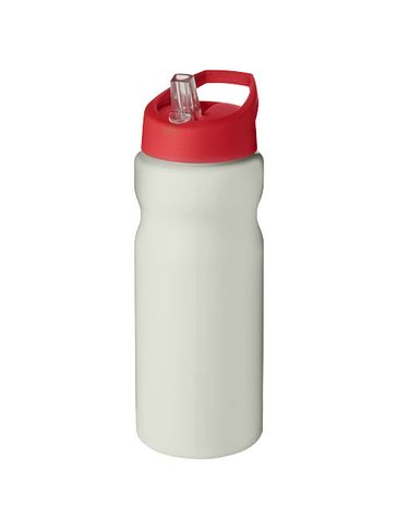 Bidon H2O Eco o pojemności 650 ml z wieczkiem z dzióbkiem, kość słoniowa / czerwony