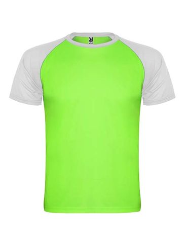 Indianapolis sportowa koszulka dziecięca z krótkim rękawem, fluor green / biały