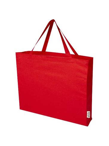 Odessa torba na zakupy z bawełny z recyklingu z certyfikatem GRS 220 g/m² 40L, czerwony
