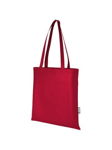 Zeus tradycyjna torba na zakupy o pojemności 6 l wykonana z włókniny z recyklingu z certyfikatem GRS, czerwony