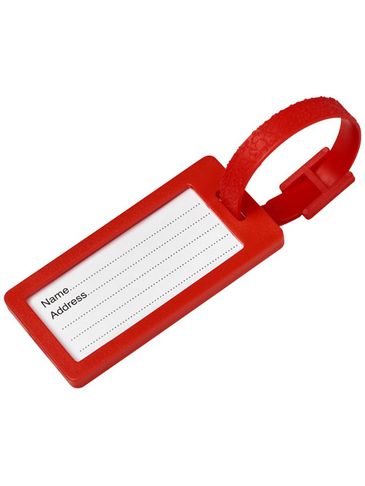 River zawieszka na bagaż z okienkiem z materiałów z recyklingu, czerwony